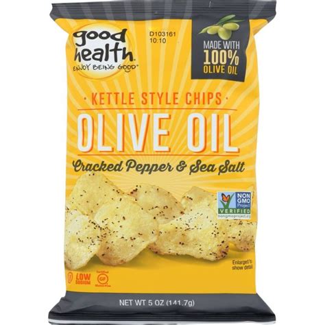 Good Health Olive Oil Cracked Pepper Sea Salt Kettle Chips 5oz 12ct