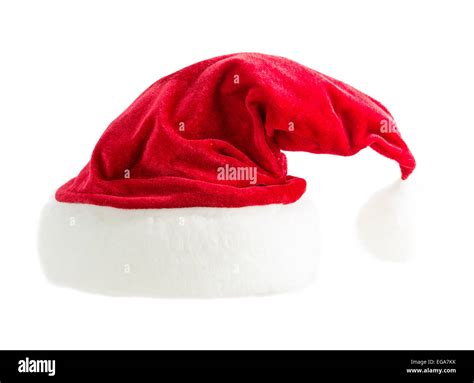 Santa Hat Claus Christmas Isolated Red White Stock Photo Alamy