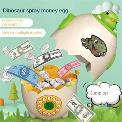 Dinosaur Egg Electronic Piggy Bank Fingerprint Password Unlock Money