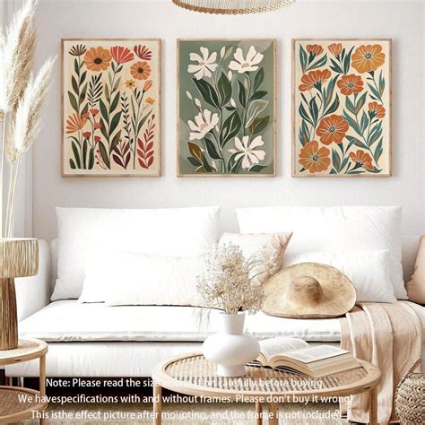 Pcs Set Modern Bohemian Abstract Floral Art Deco Classic Style