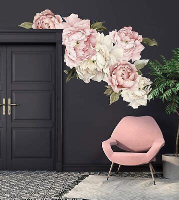 Floral Peonies Wall Decal Peony Bouquet Flowers Removable Peel Ebay