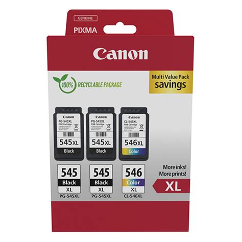 Pakiet Canon PG 545XLx2 CL 546XL Tusz Czarny X 2 Kolor Oryginalny