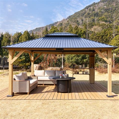 Jocisland X Hardtop Gazebo Aluminum Frame Outdoor Gazebo With