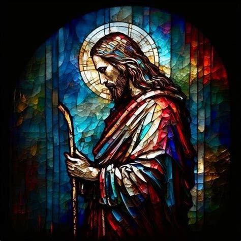 5D DIY Diamond Painting Full Round Square Jesus Stained Glass