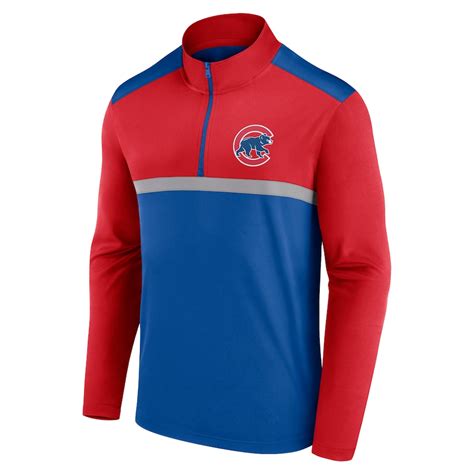 mens chicago cubs fanatics royal unstoppable quarter zip top