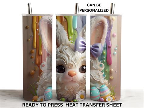 Easter Bunny Egg Hunt Paint Drip Oz Skinny Sublimation Transfer