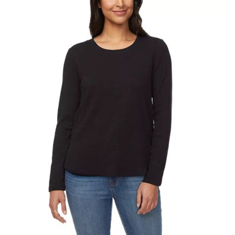 Kirkland Signature Women S Long Sleeve Slub Tee Shirt Black Xs Ebay