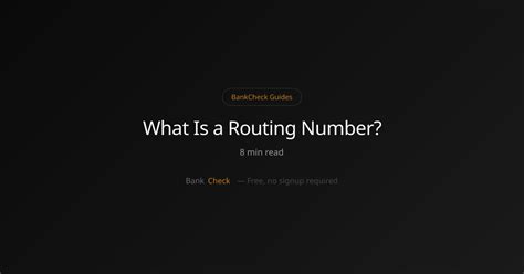 routing number bankcheck