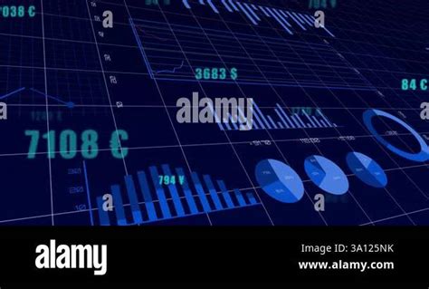 Animation Of Financial Data Charts With Currency Symbols On Digital