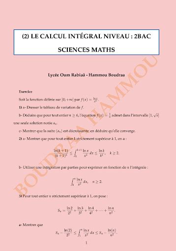 Math Matiques Lyc E Maroc