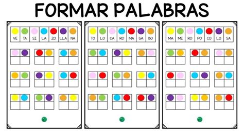 Formamos palabras de 2 sílabas a través de código de colores Forma