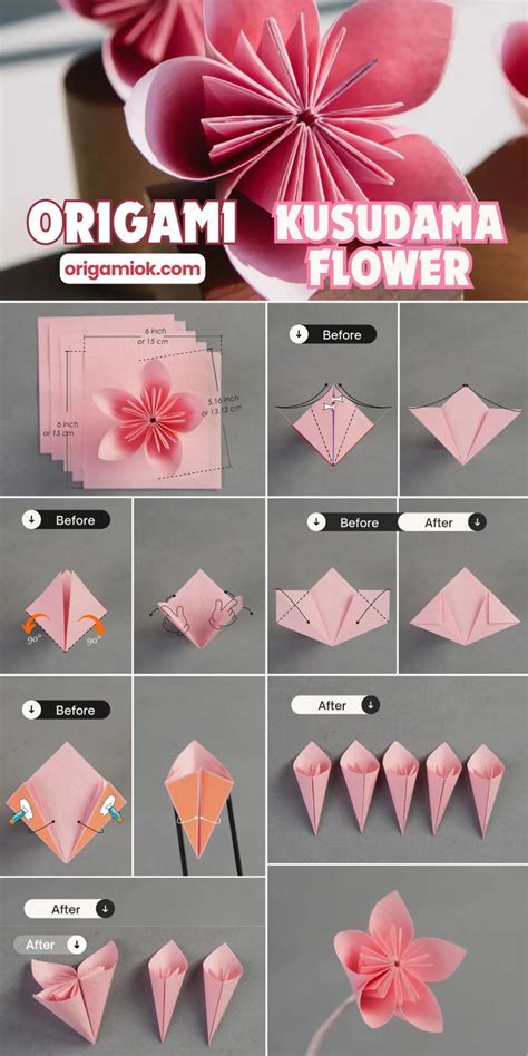 How To Fold An Origami Kusudama Flower Cherry Blossom Origami