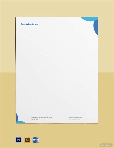 Sample Cleaning Services Letterhead Template In Psd Illustrator Word