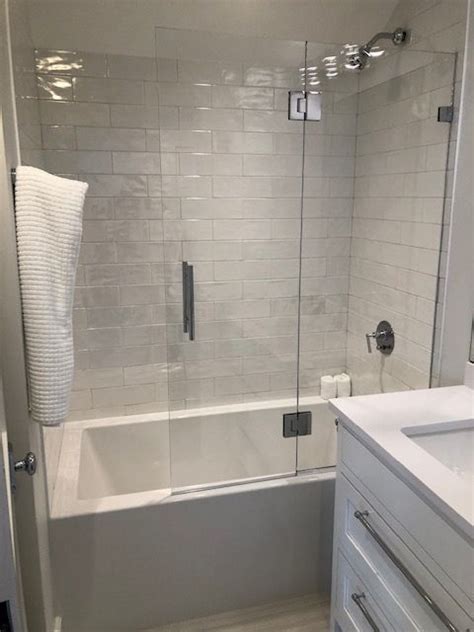 Modern White Bathroom With Glass Shower Door