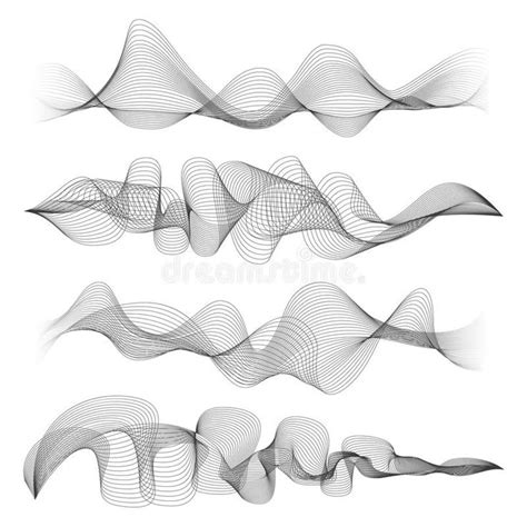 Abstract Sound Waves Isolated On White Background Digital Music Signal