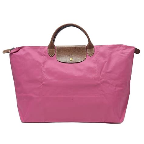 楽天市場中古LONGCHAMP ロンシャン ルプリアージュオリジナル ボストンバッグ 折りたたみ 本体ロックなし ピンクダーク