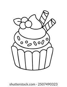 Coloring Page Cupcake Royalty Free Photos And Stock Images