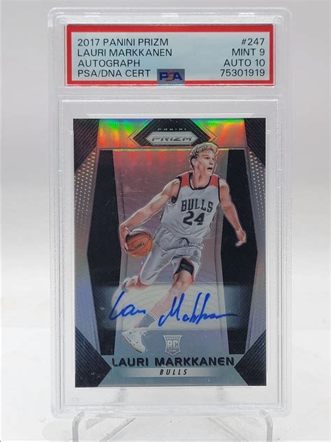 Lauri Markkanen Panini Prizm Rookie Silver Rc Auto Psa Q M