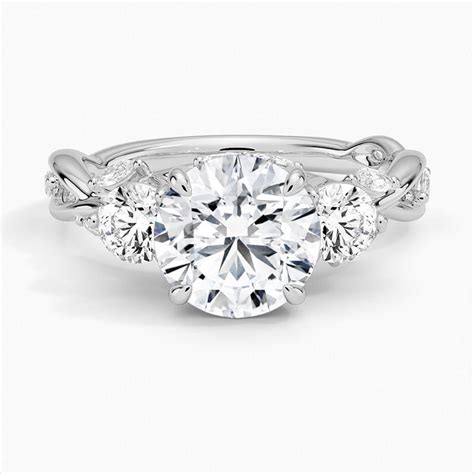 Bella Jewelry 14K White Gold Plated 2 15 Ct Round Cut Moissanite Ring