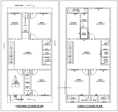 X Home Architectural Layout Plan Dwg Autocad File Cadbull