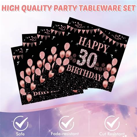 41PCS 30th Birthday Decorations For Women Black And Rose Gold 1994