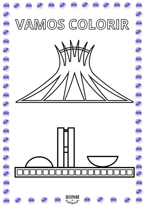 Monumentos De Bras Lia Para Colorir