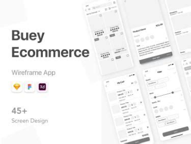 Buey E Commerce Wireframe Kit UI Design For E Commerce Apps