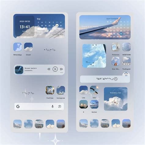 Cloudy Blue Sky Widget Design Phone Design Phone Organization