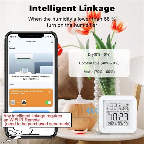 Sensor De Temperatura Y Humedad Tuya G Wifi Para Hogar Inteligente