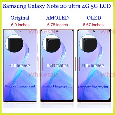 Original AMOLED Samsung Galaxy Note 20 Ultra 4G 5G LCD Display Touch