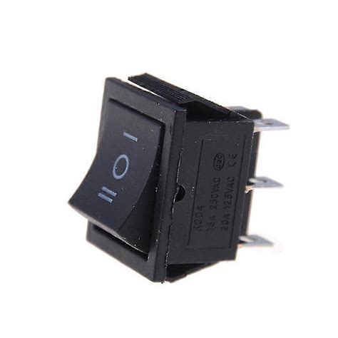 1pcs Kcd4 Rocker Switch Black Dpdt On Off On 6 Pin 16a 250vac 20a