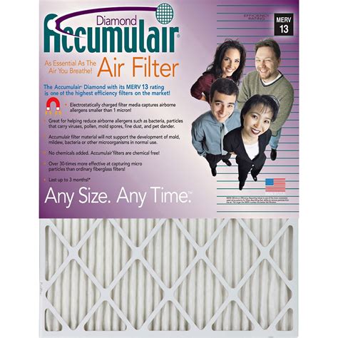 Accumulair Diamond Air Filter For Air Conditioner Furnace Remove