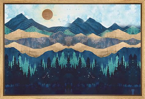 Avoi Unframed Canvas Home Artwork Decoration Abstract Mountain Nature