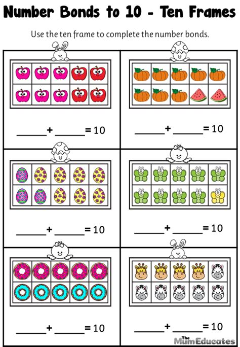 Number Bonds To Ten Sheet