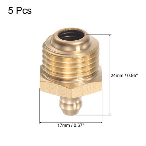 5Pcs Brass Straight Hydraulic Grease Fitting Accessories M16 X 1 5mm