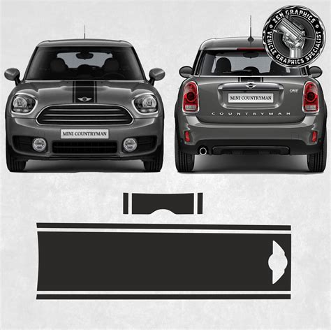 Zen Graphics Mini F60 Countryman Cooper One Bonnet Rear Stripes