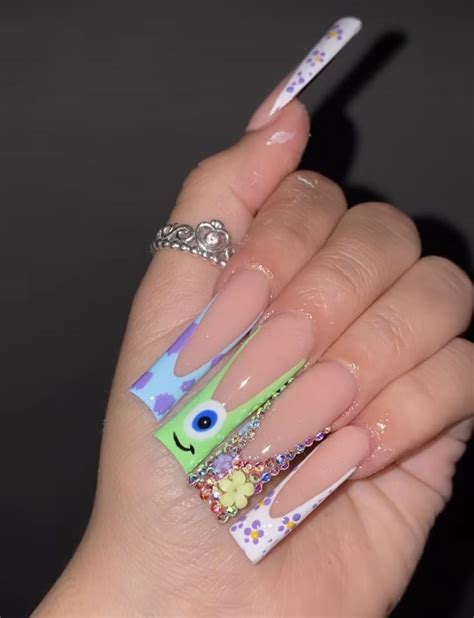 Pin By Aisha Eaddy On Cartoon Nail Ideas Long Acrylic Nails Acrylic