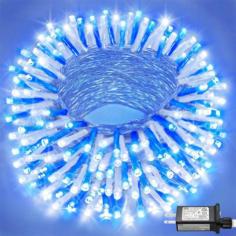 Blue And White Christmas Lights Outdoor Indoor 66ft 200 LED String