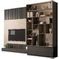 Tv Wall Wooden And Black Set Tv Wall D Model