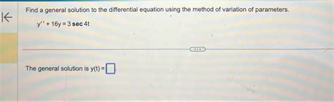 Find A Particular Solution To The Nonhomogeneous Chegg