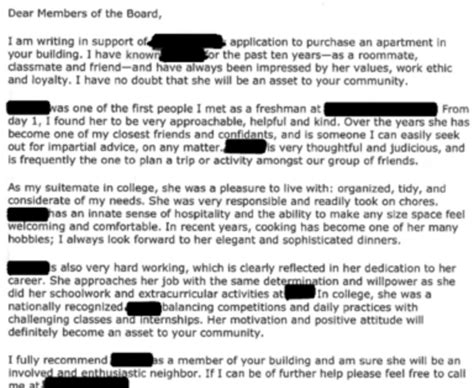 Letter Of Recommendation Template Co Op Board