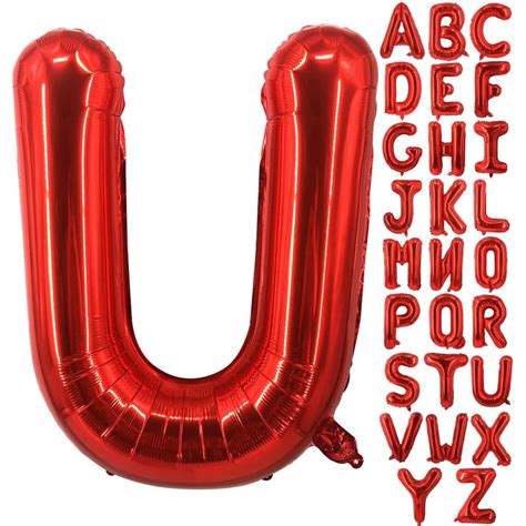 Lovoir Inch Large Red Letter U Balloons Big Size Jumbo Mylar Foil