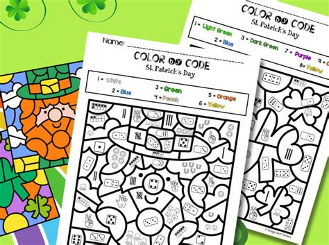 No Prep St Patricks Day Math Color By Code Number Worksheets Frogs