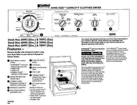 Kenmore Series Dryer Manual Warranty