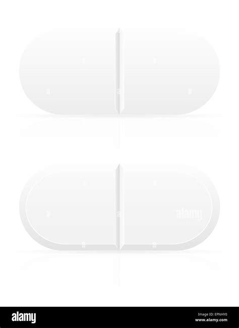 White Medical Pills For Treatment Illustration Isolated On Background