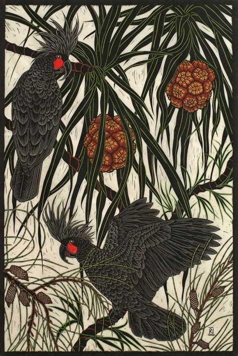 Birds Linocuts Rachel Newling Australian Painting Linocut