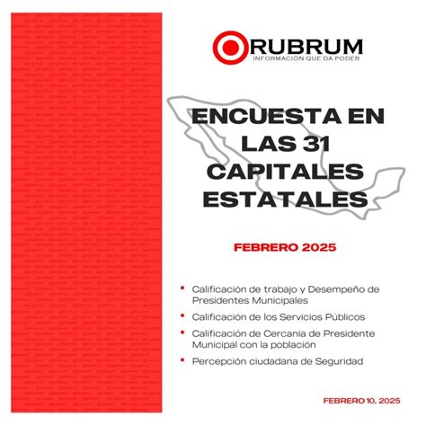 Encuesta de Evaluación ciudadana en 31 capitales estatales Febrero