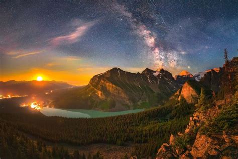 Milky Way Astrophotography Lake Louise Canada Alberta Banff National