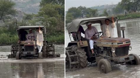 datia bypolls congress chief jitu patwari drives tractor  campaign
