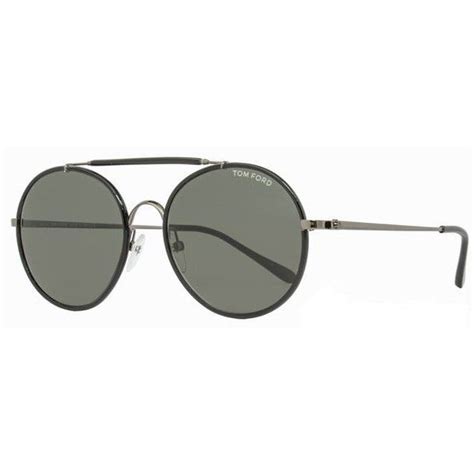 Pre Owned Tom Ford Round Sunglasses Tf246 Samuele 09n Gunmetal Black